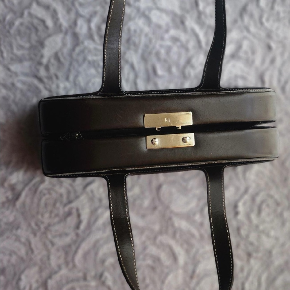 RALPH LAUREN BLACK LABEL vintage  dome top satchel/pinch-lock top closure - Picture 6 of 7